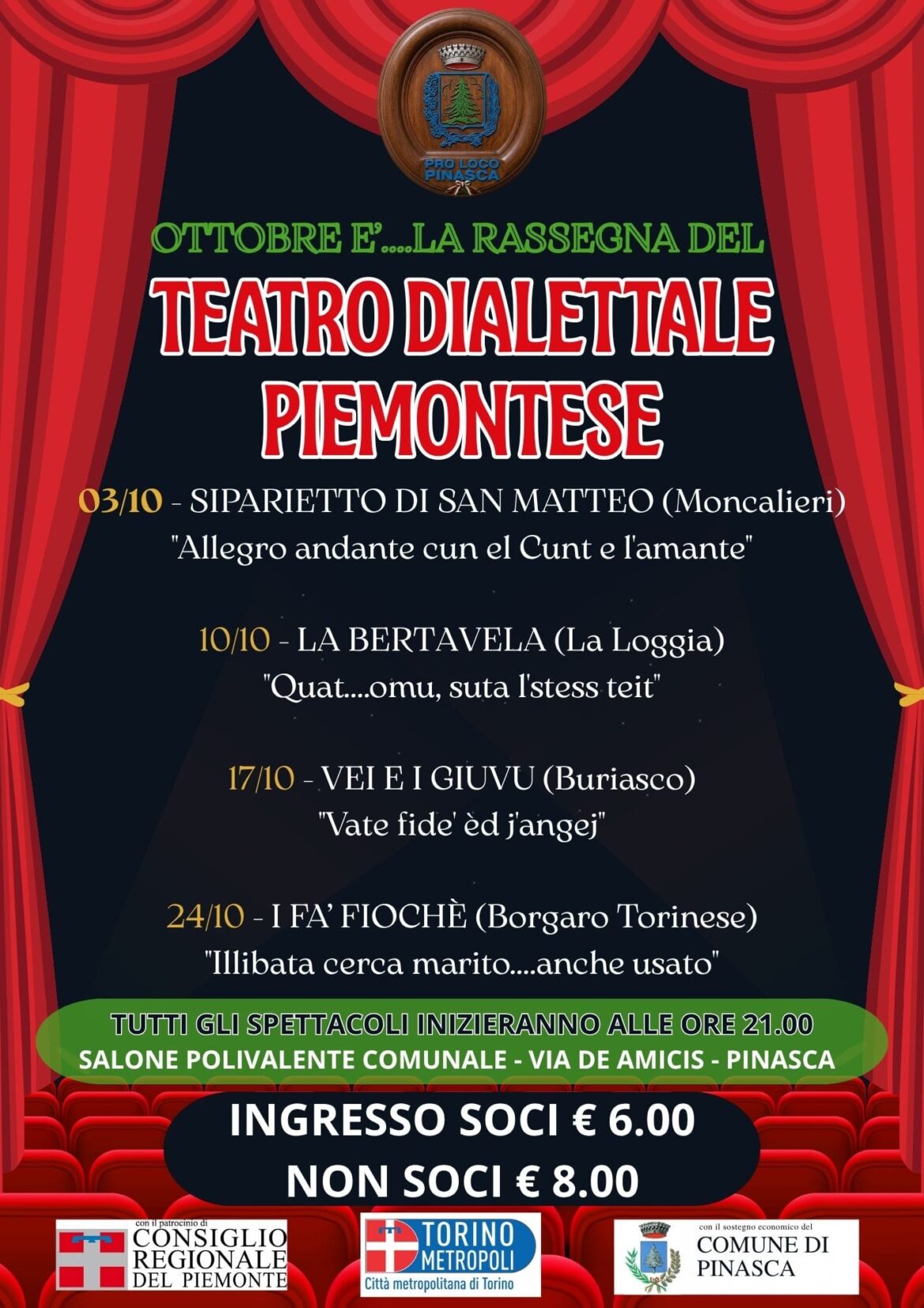 🎭 Pinasca 4 serate di teatro